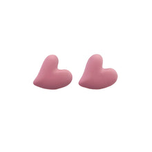 Load image into Gallery viewer, Chunky Heart Valentine Earrings: Metallic Light Pink