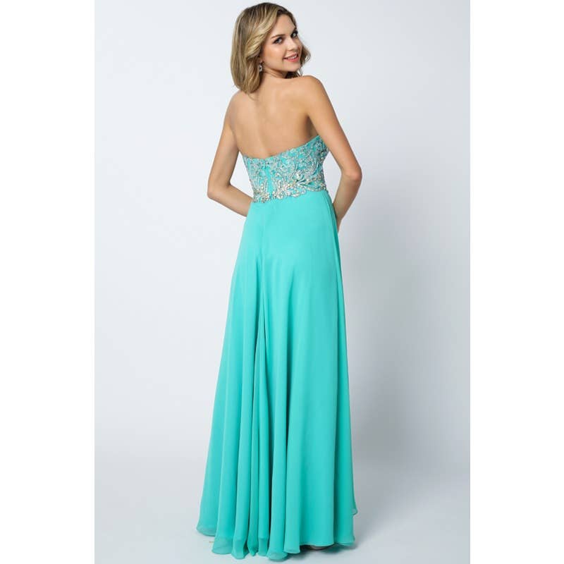 Strapless Sweetheart with Beaded Bodice Formal Dress