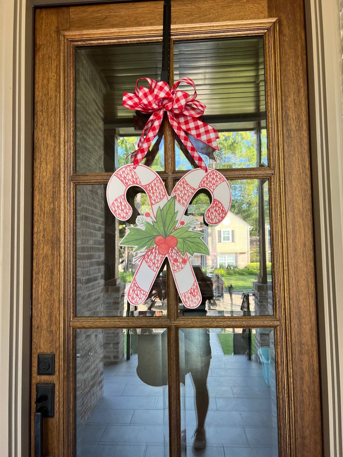 Claire the Red Candy Canes Door Hanger