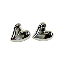 Load image into Gallery viewer, Chunky Heart Valentine Earrings: Metallic Red