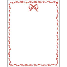 Load image into Gallery viewer, 4.25 x 5.5 Red + Lt. Pink Bow Scallop Notepad