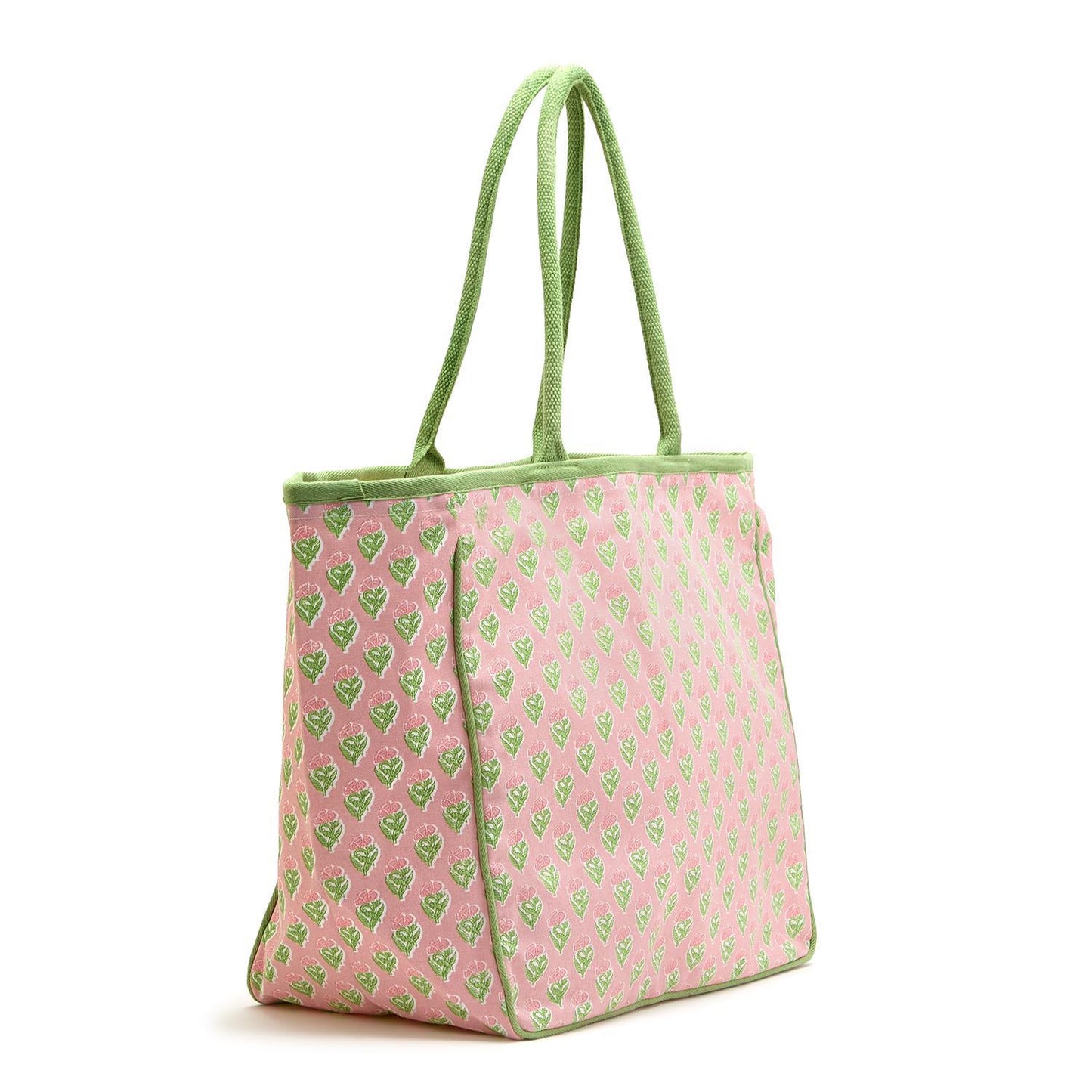 Floral Block Printed Tote Bag
