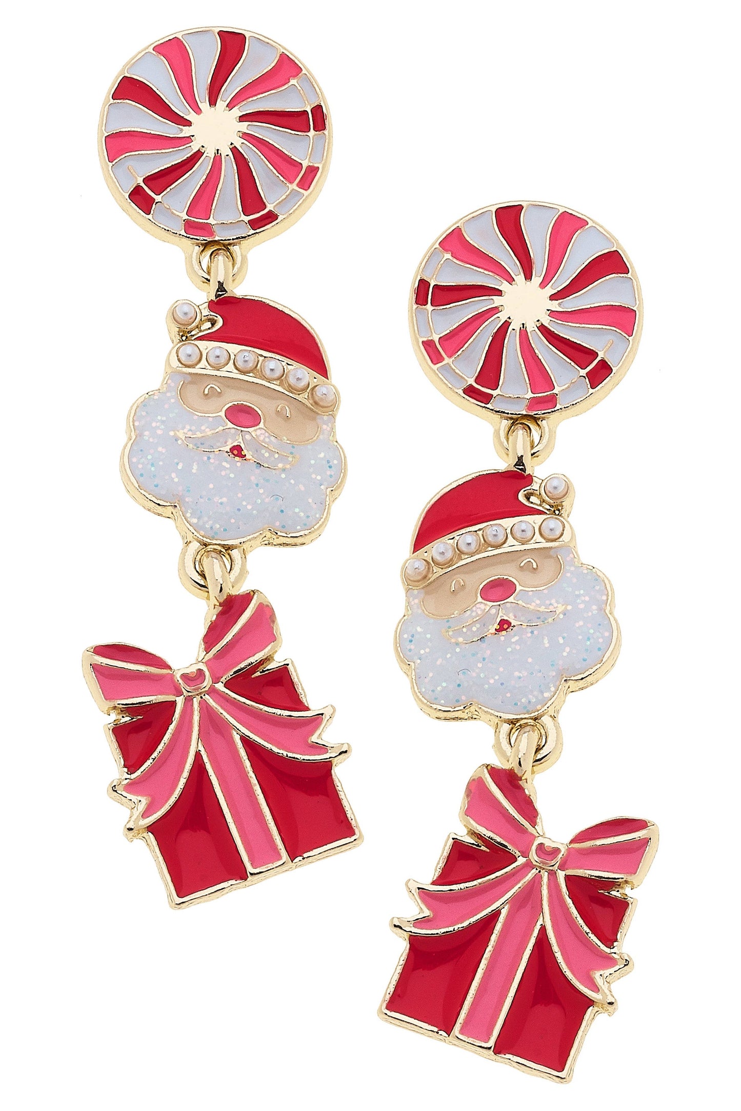Santa Claus is Coming To Town Enamel Earrings
