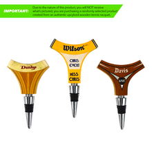 Load image into Gallery viewer, Antique Wooden Tennis Racquet Wine Bottle Opener