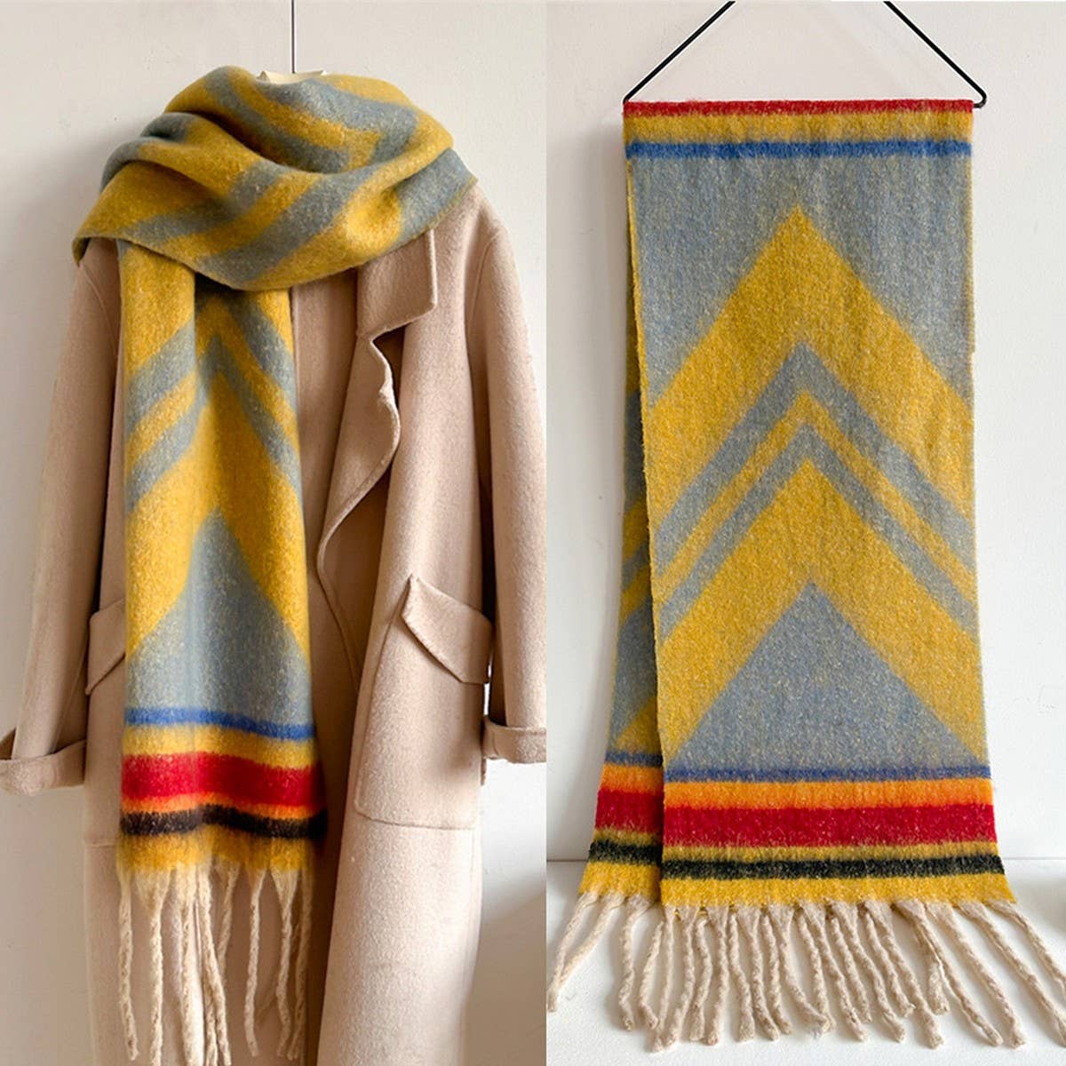Autumn Winter Long Scarf - Thick Cozy Wrap