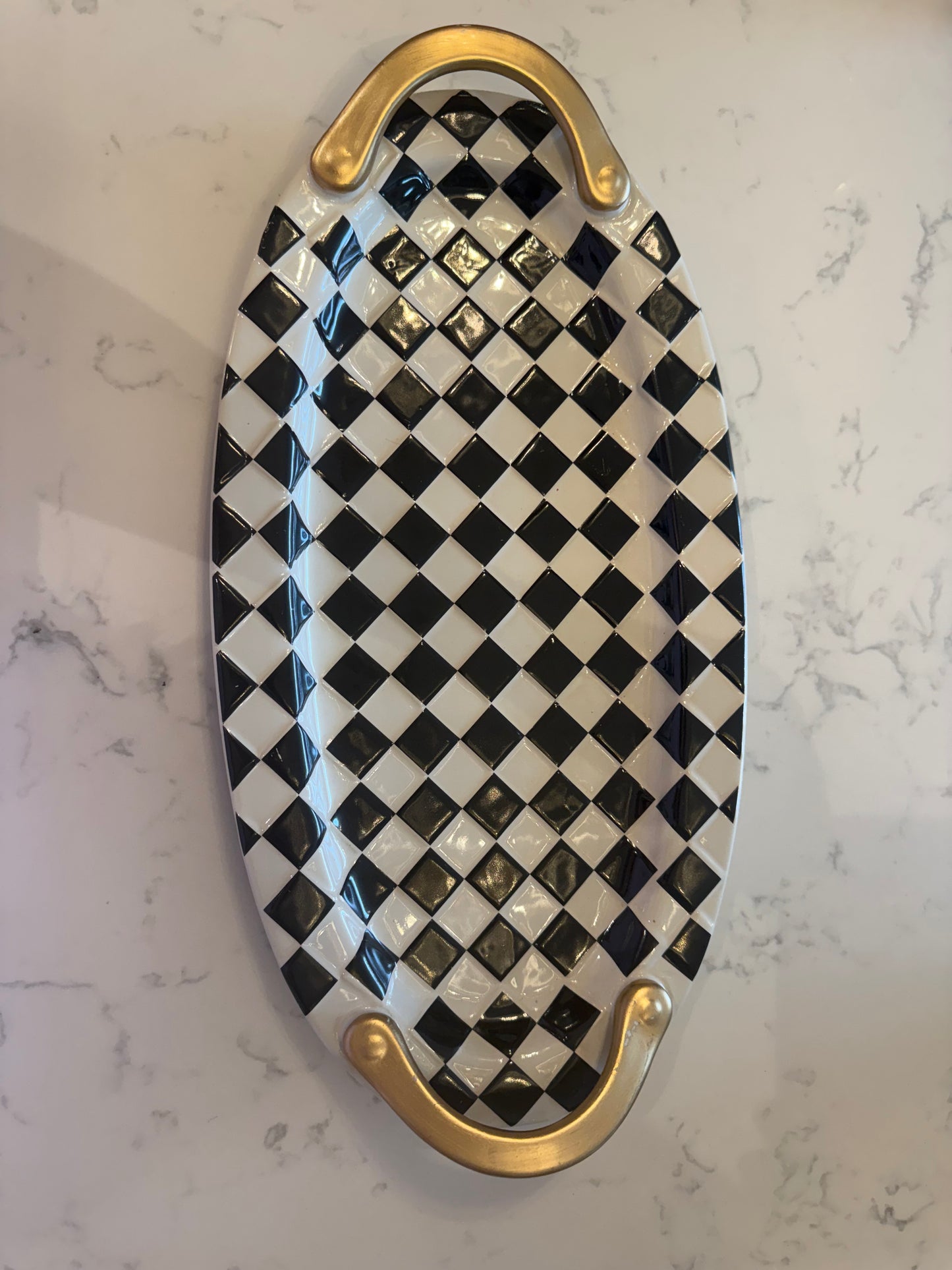 Black and white checkers and Gold