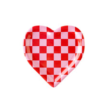 Load image into Gallery viewer, Checkered Heart Shaped Paper Plate
