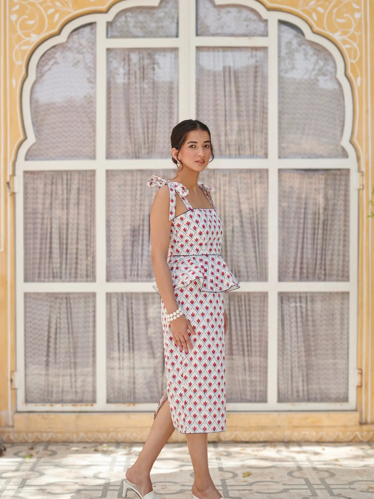 Peplum Top | Blue/ Red | Block Print Dress | Wren Top