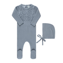 Load image into Gallery viewer, Baby Smocked Ribbed Knit Romper & Bonnet