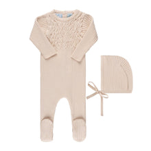 Load image into Gallery viewer, Baby Smocked Ribbed Knit Romper & Bonnet