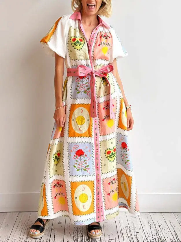 Patchwork Moon Maxi Dress