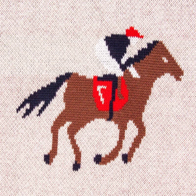 Equestrian Horse Racing Jockey Cotton Baby Blanket