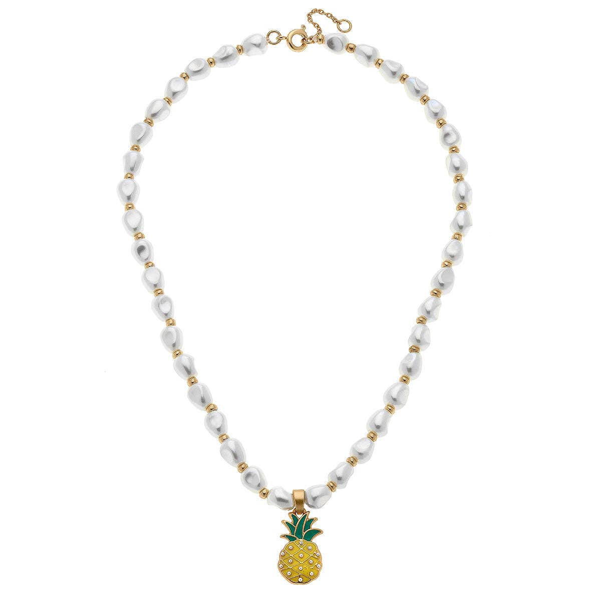 Madeleine Pearl & Pineapple Children's Necklace in Yellow