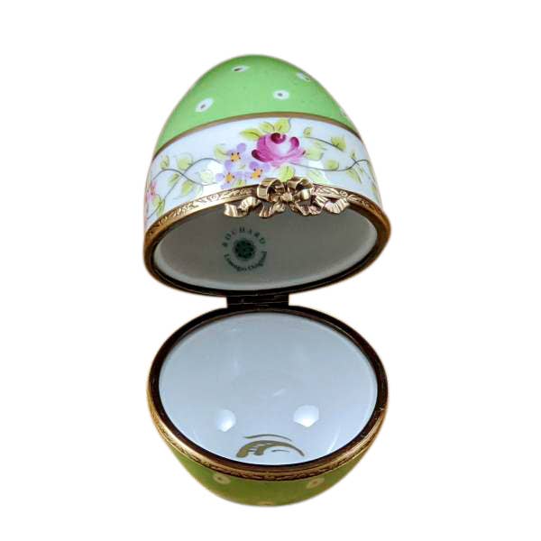 Rochard Green Egg w/ Flowers Limoge Box