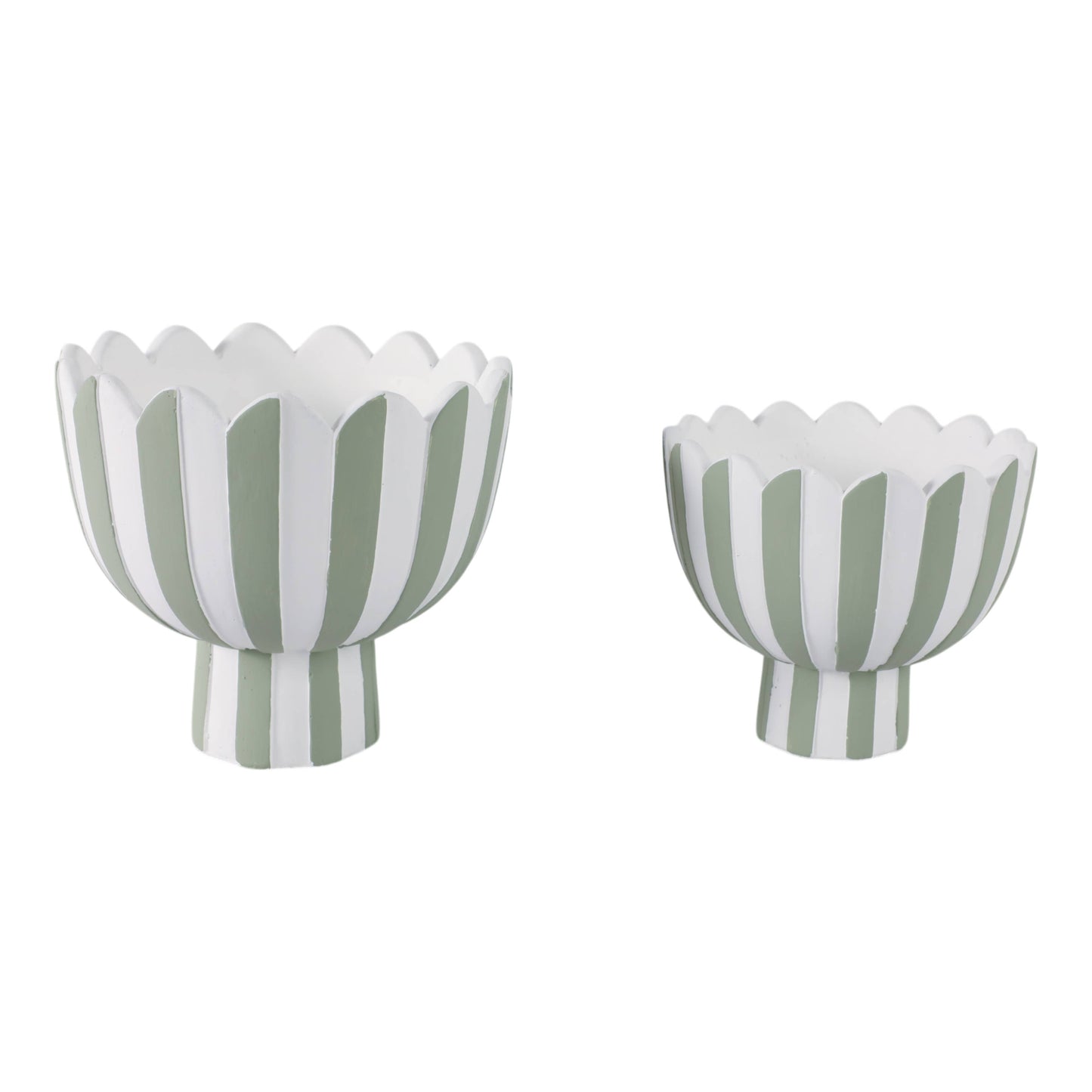 Ceramic Scalloped Striped Planters