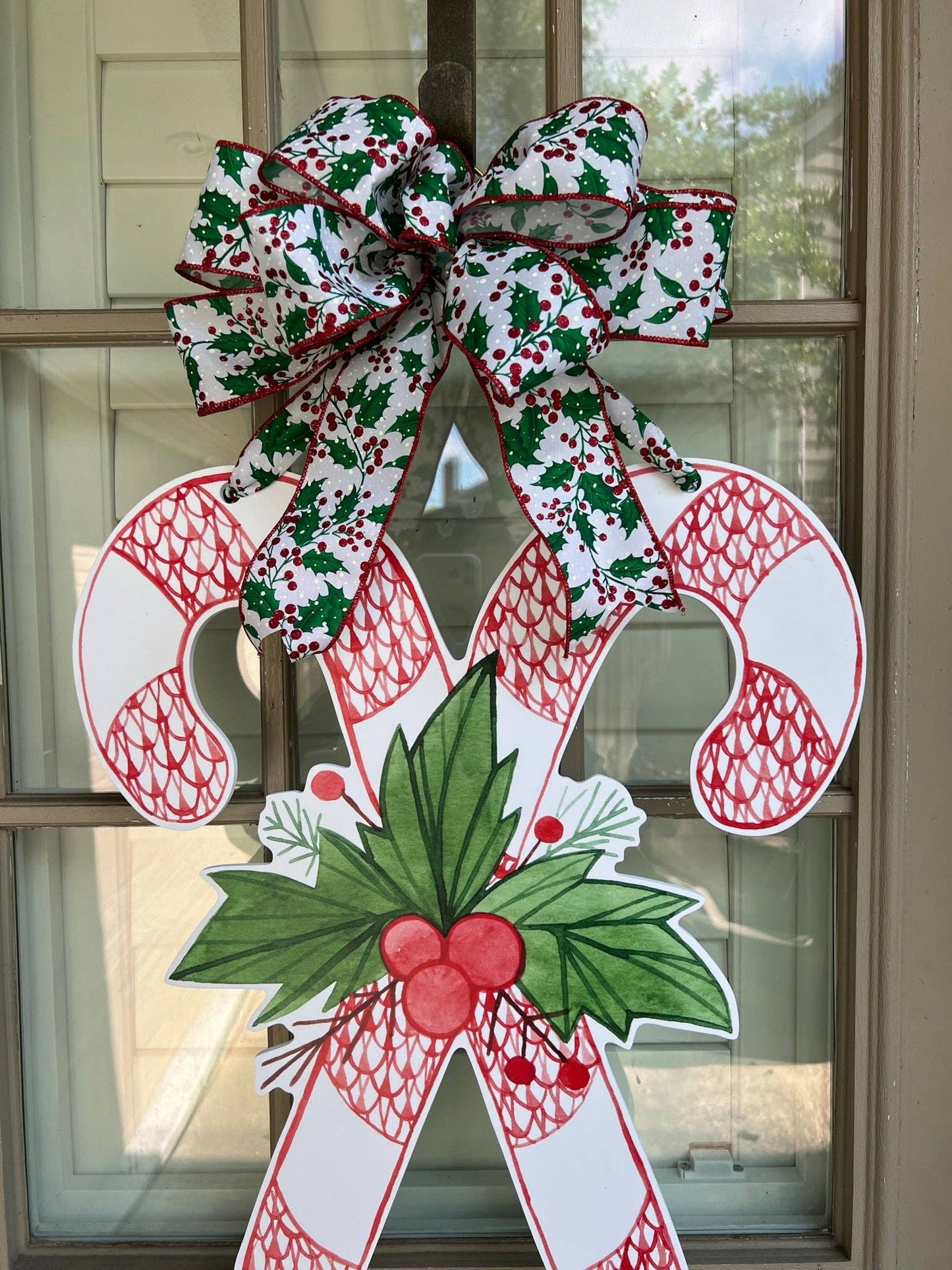Claire the Red Candy Canes Door Hanger