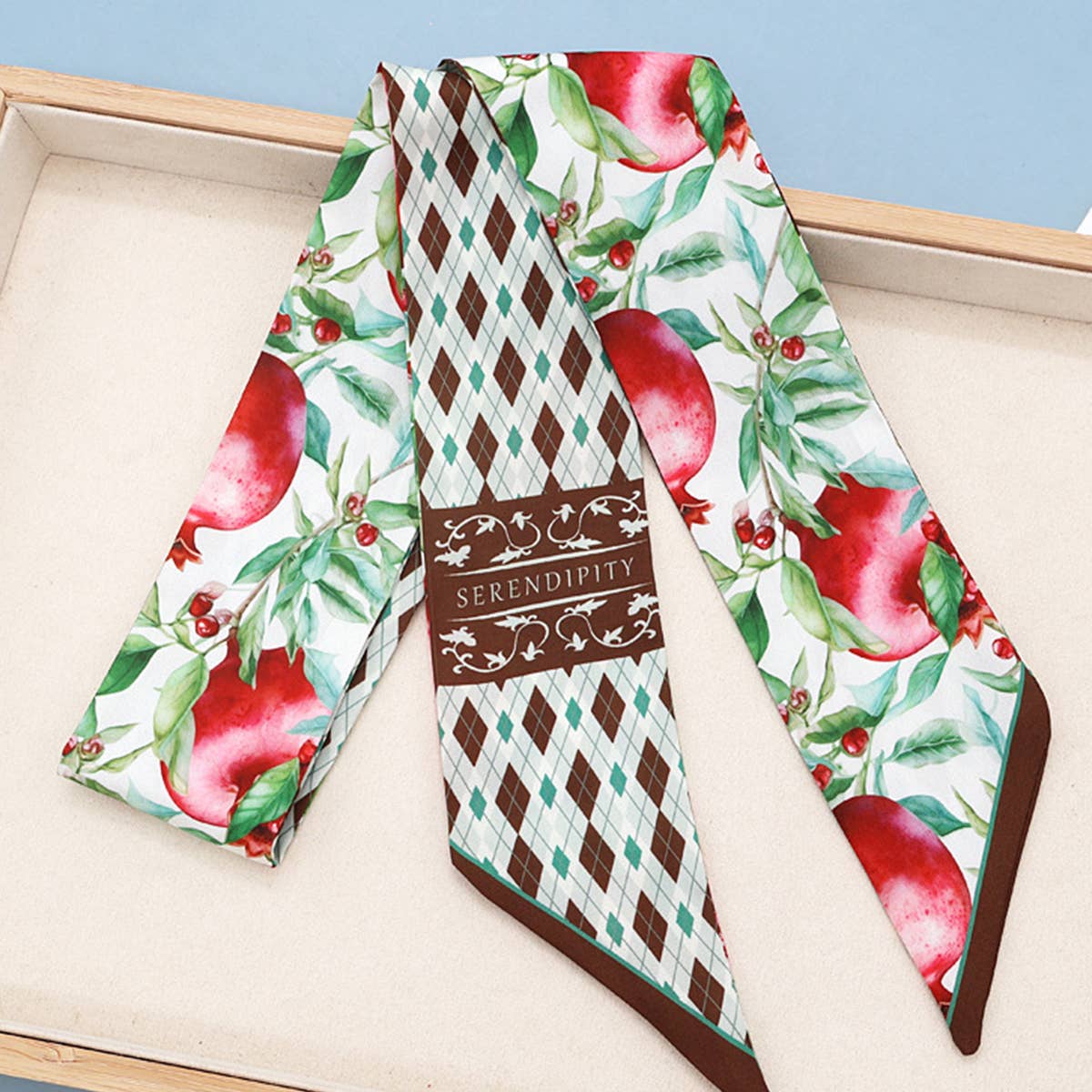 Fruit Print Twilly Scarf – Hair Tie & Bag Ribbon