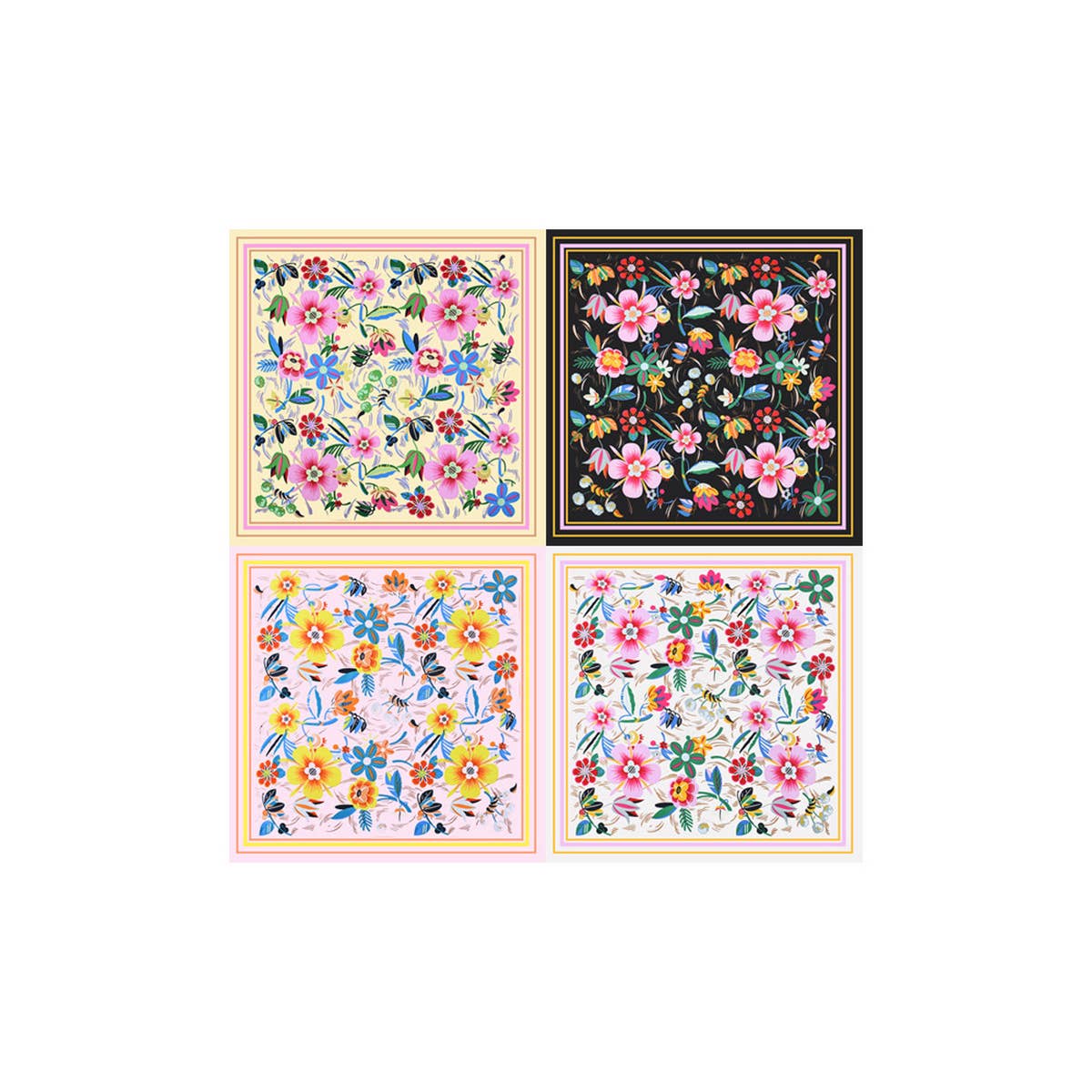 Floral Print  Scarf – Vintage Neck & Head Wrap