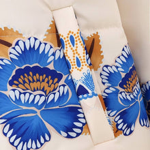 Load image into Gallery viewer, BLUE FLOWER PRINT ZIP-UP QUILTED JACKET
