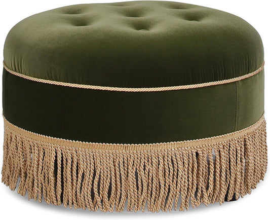 Yolanda 24" Round Upholstered Accent Ottoman