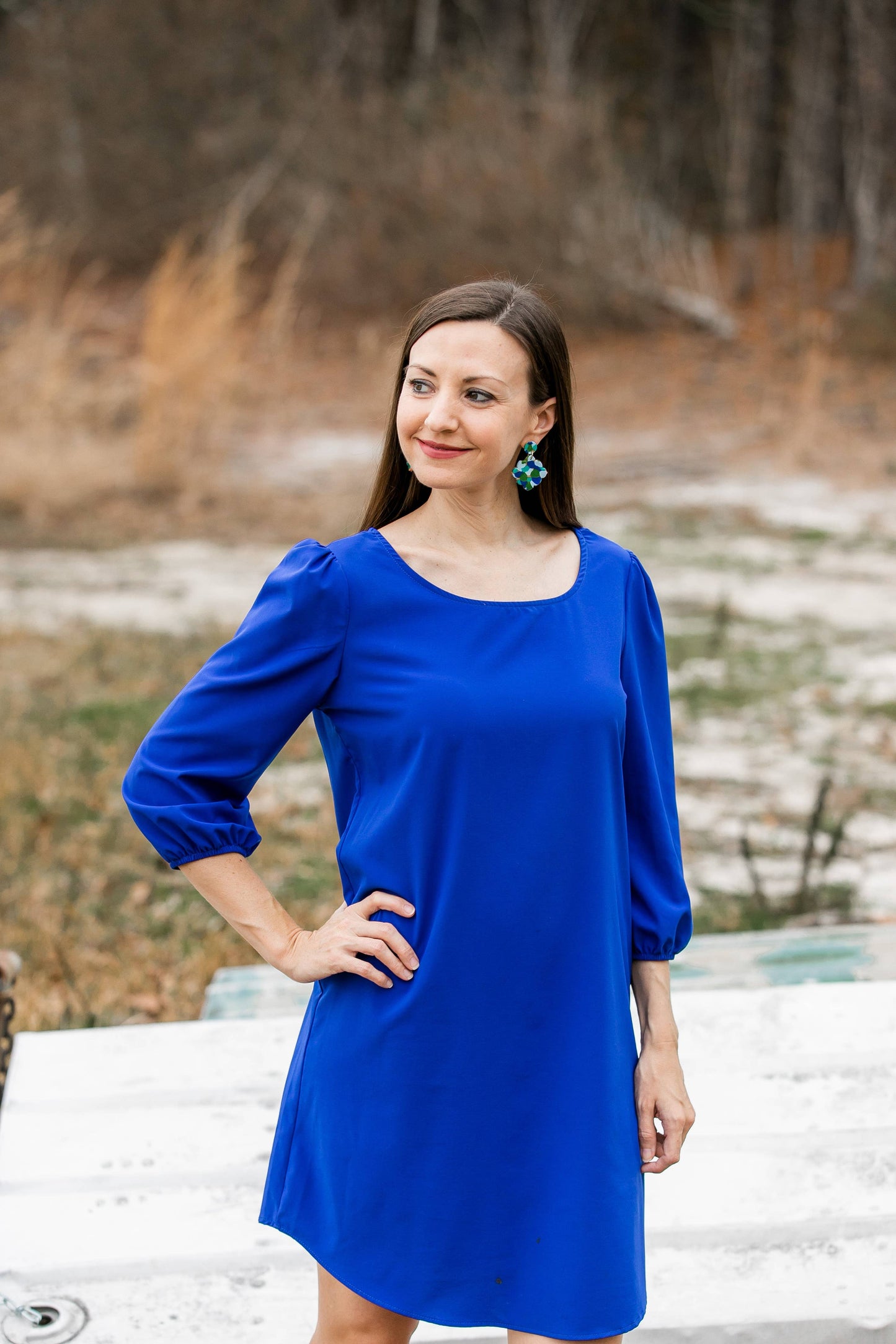 Multi-Blues Confetti Dangles