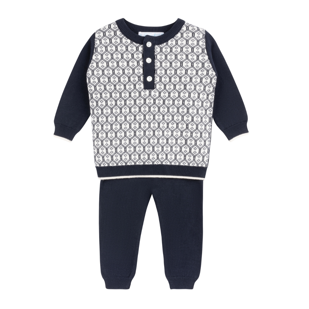 Boys Diamond Jacquard Knit Set