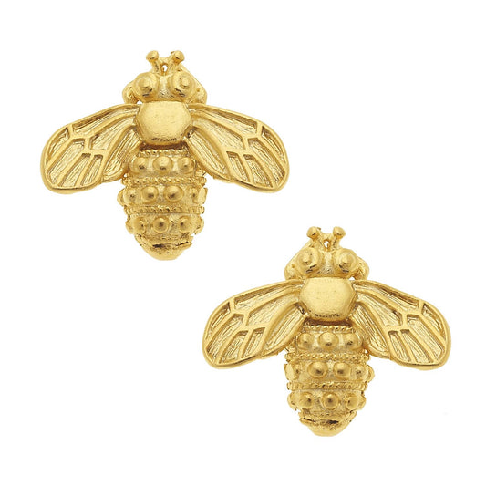 Gold Bee Stud Earrings