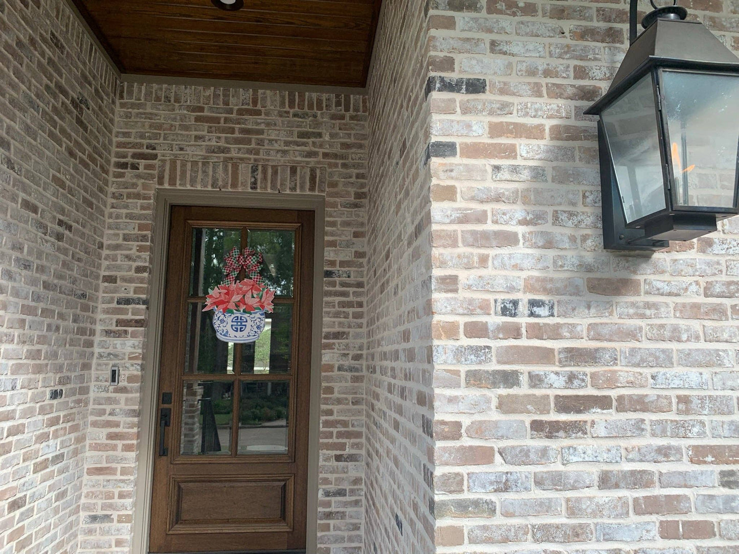 Kim Cache Pot with Poinsettias Door Hanger