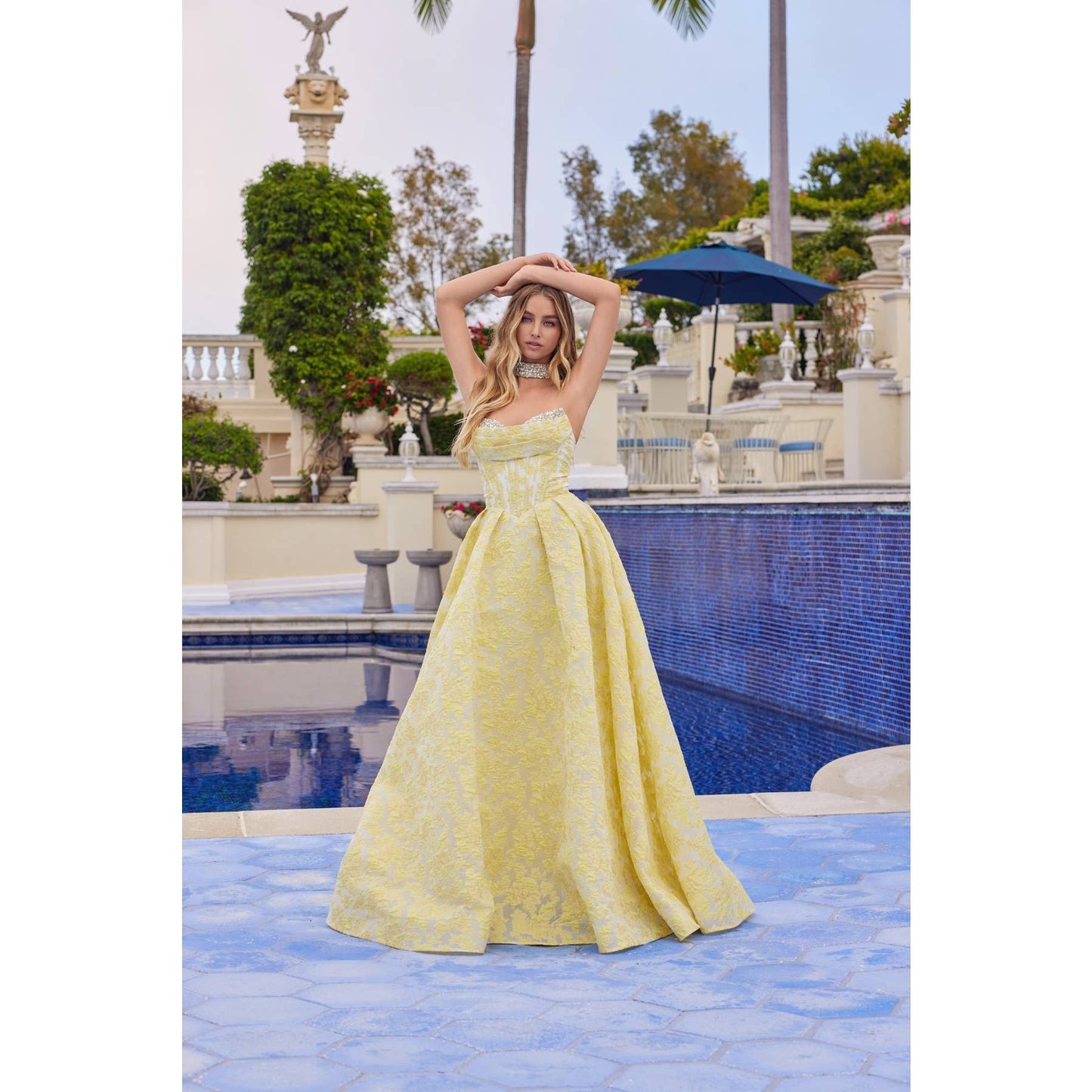 Strapless Ball Gown with Structured Corset Bodice