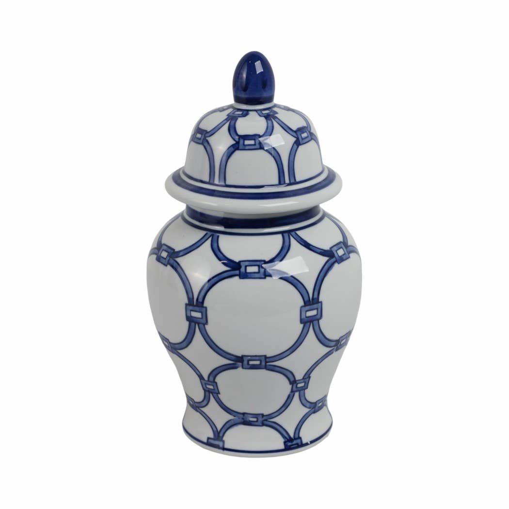 Ceramic Links Flower Decorative Temple Jar