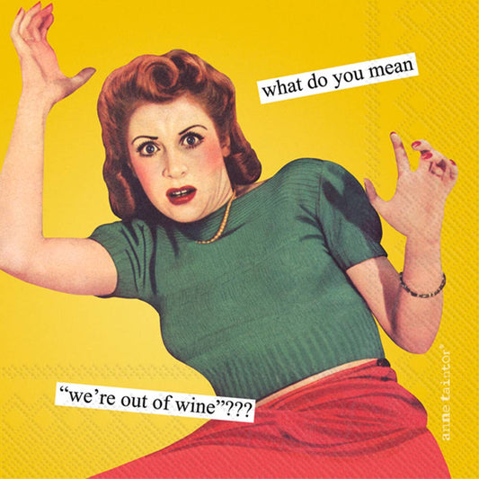 Paper Cocktail Napkins Pack of 20 Anne Taintor Out of Wine