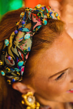 Load image into Gallery viewer, Jeweled Tapestry Floral Headband
