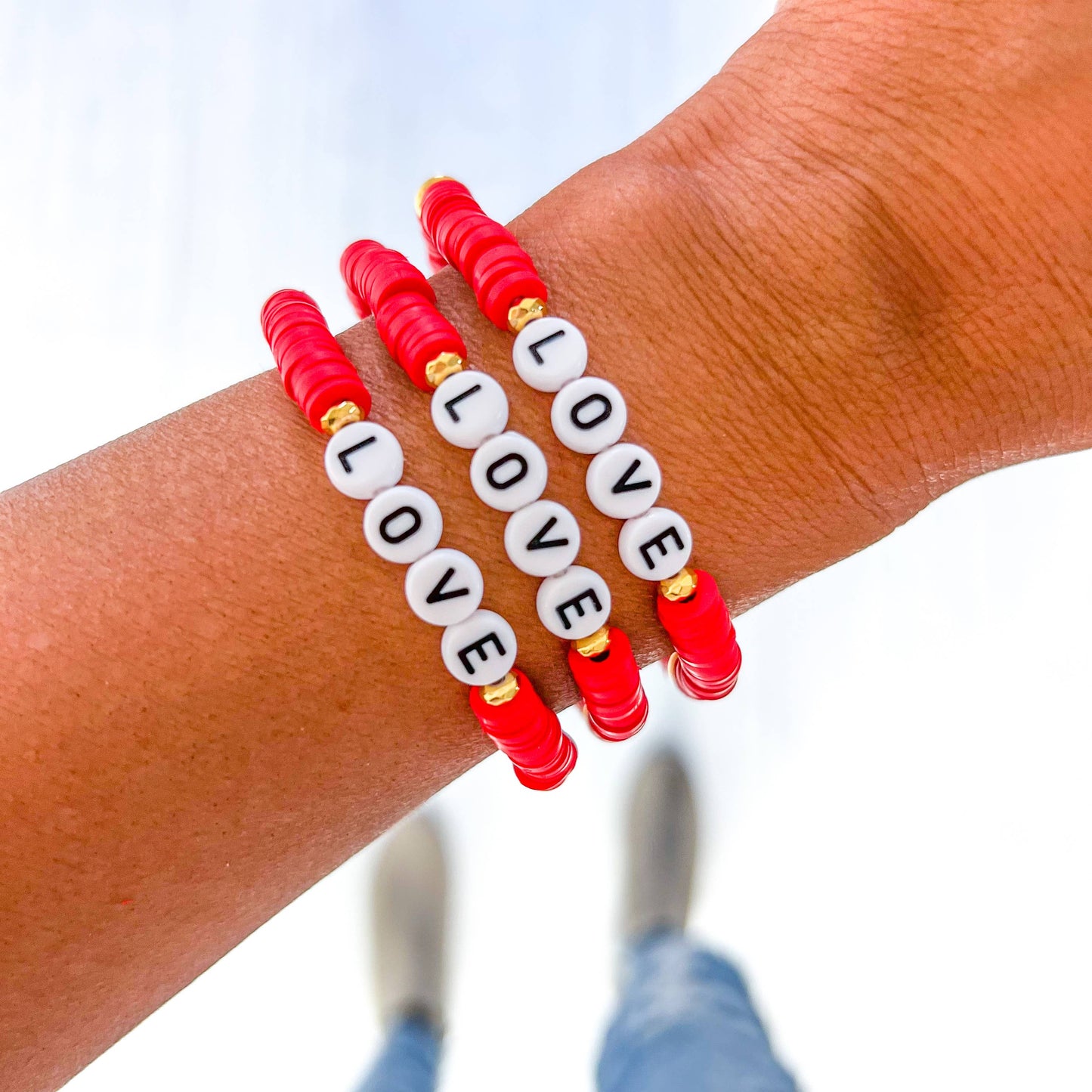 Valentine word Heishi Bracelets: Be mine