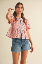Load image into Gallery viewer, Cutie Floral Tie Front Top
