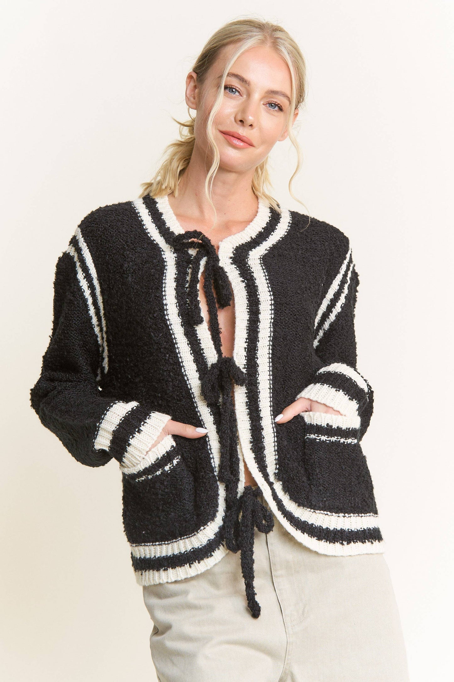 Black Contrast Sweater