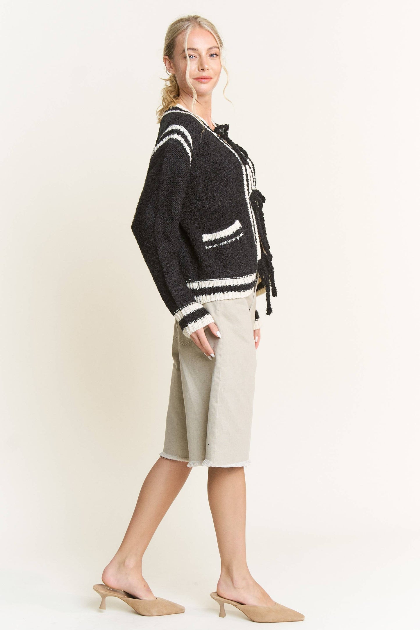 Black Contrast Sweater