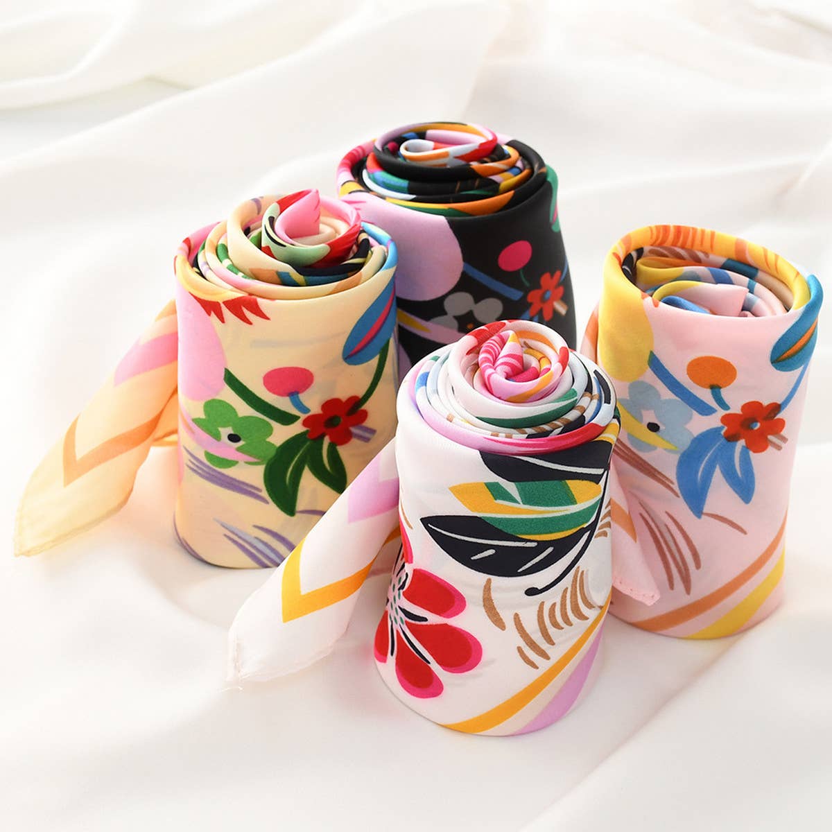 Floral Print  Scarf – Vintage Neck & Head Wrap