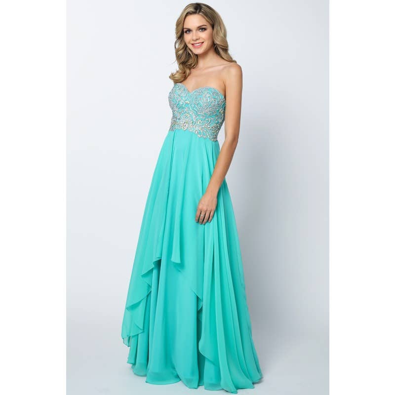 Strapless Sweetheart with Beaded Bodice Formal Dress