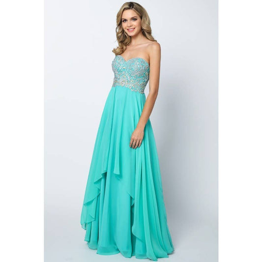 Strapless Sweetheart with Beaded Bodice Formal Dress