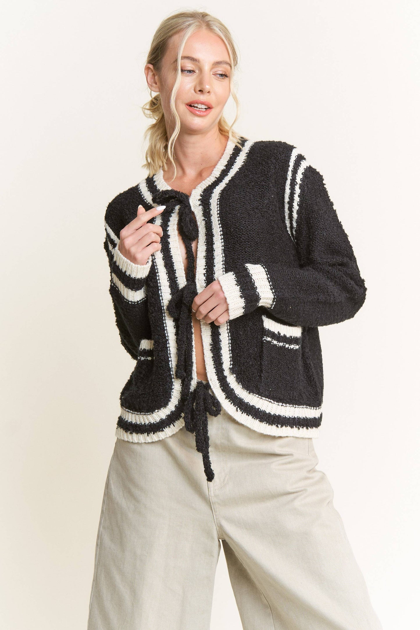 Black Contrast Sweater