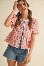 Load image into Gallery viewer, Cutie Floral Tie Front Top
