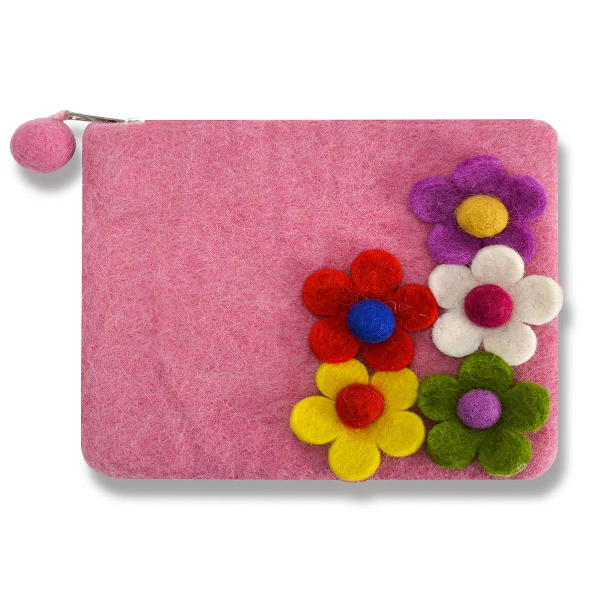 5 side flower Zip Purses