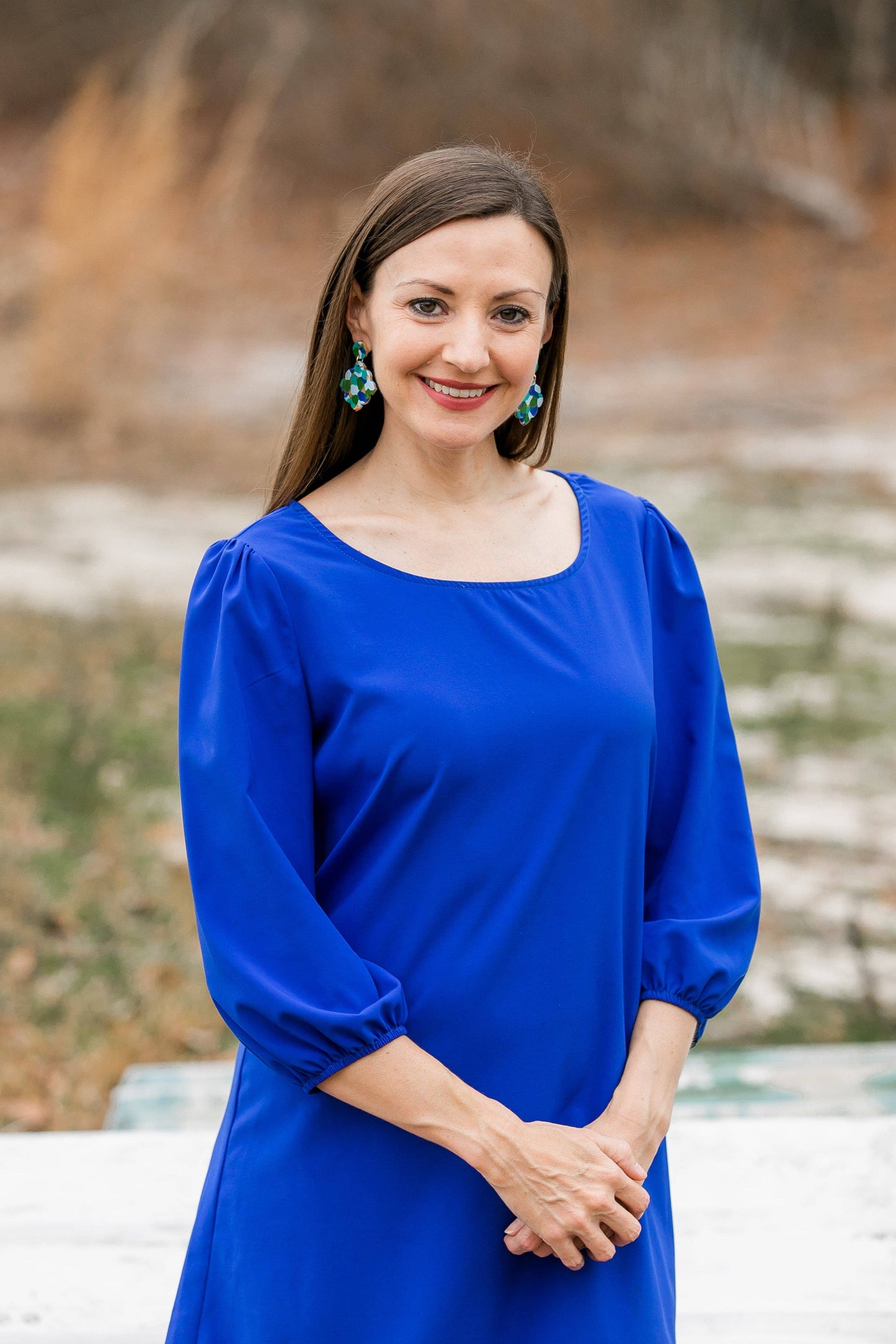 Multi-Blues Confetti Dangles