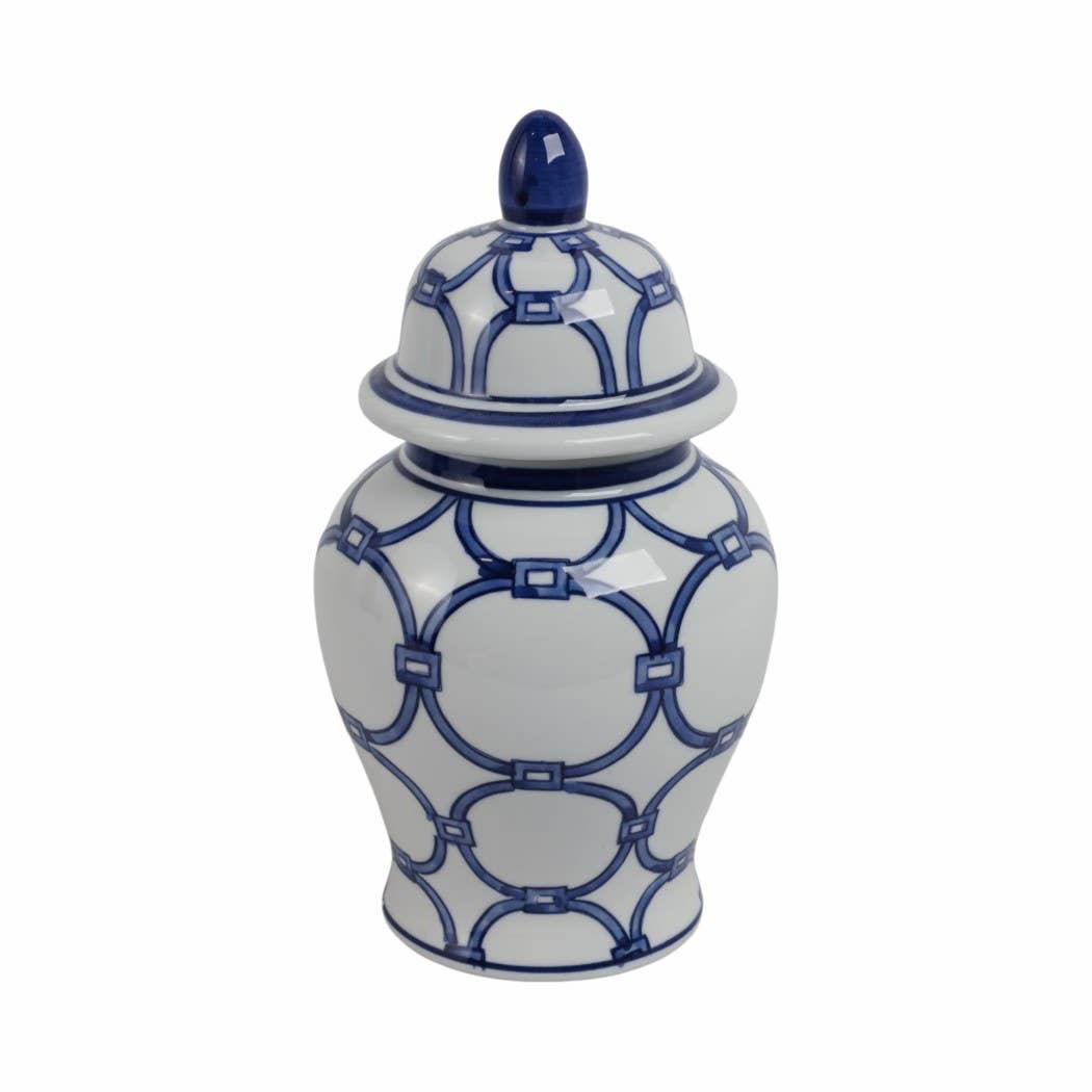 Ceramic Links Flower Decorative Temple Jar