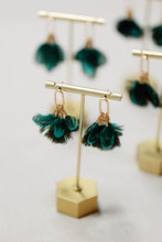 Load image into Gallery viewer, Peacock Feather Statement Tassel Earrings
