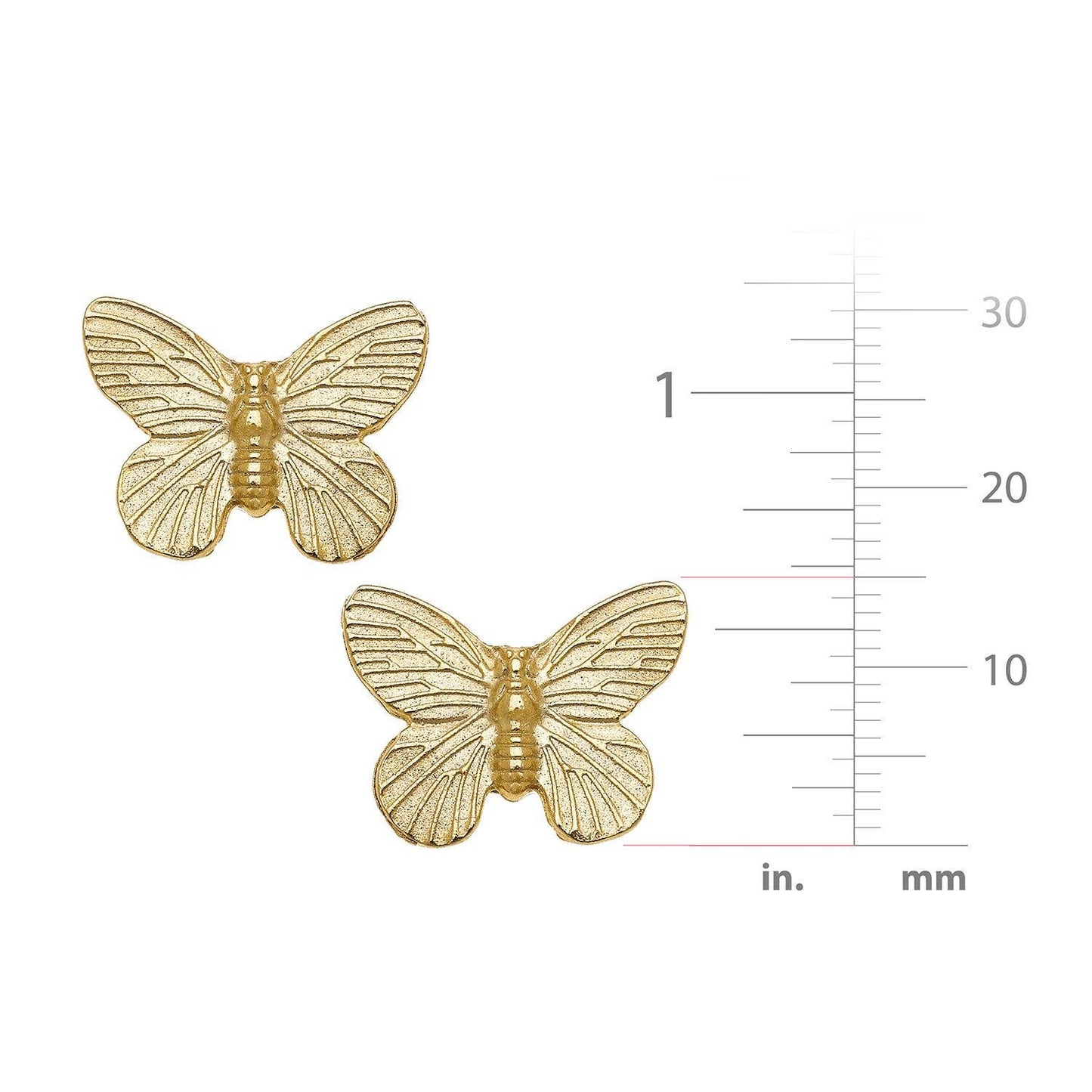Gold Butterfly Stud Earrings