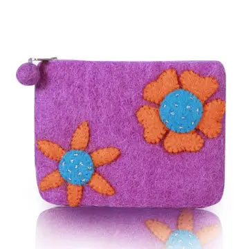 Purple Double Flower Coin Purse