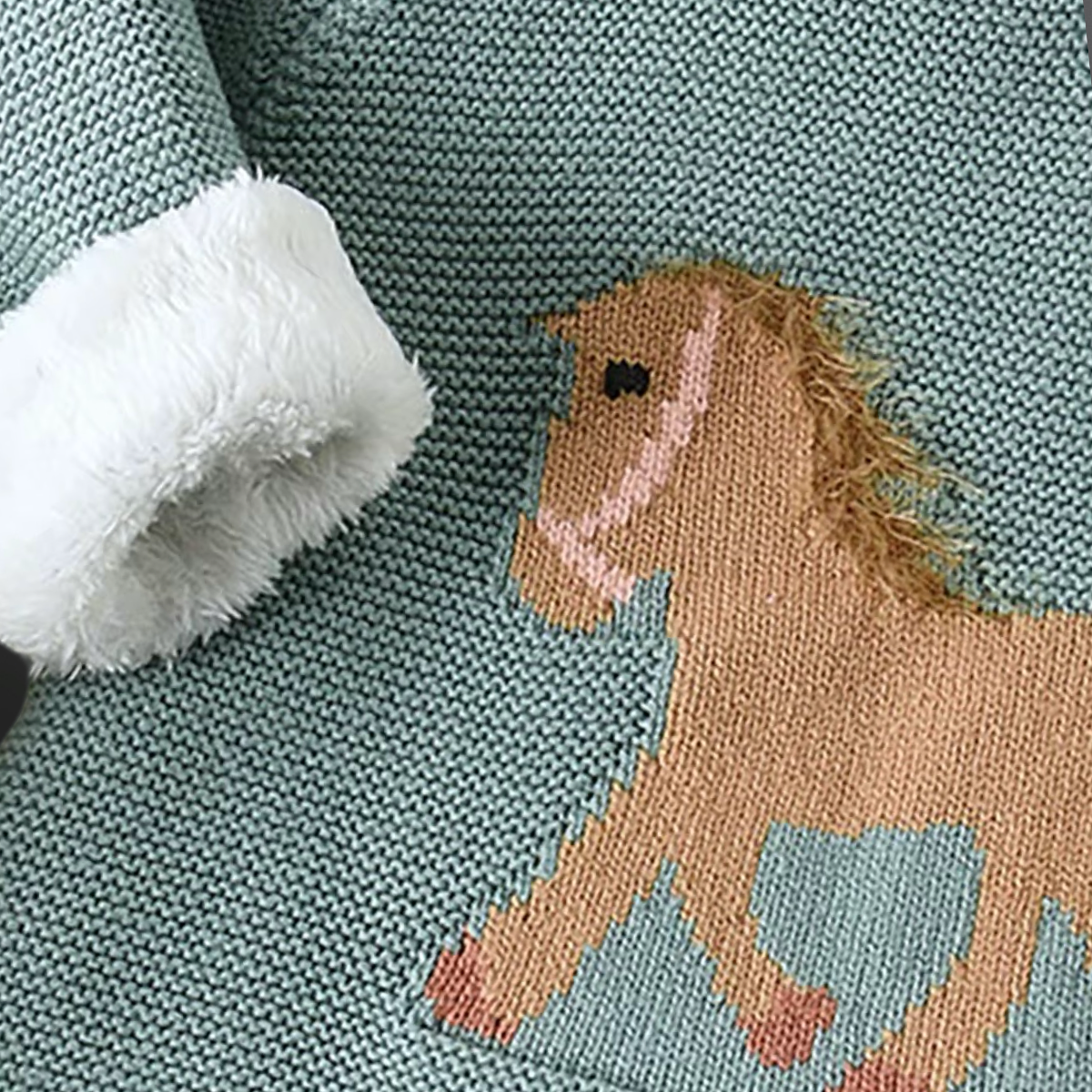 Equestrian Western Horse Knit Baby Sweater