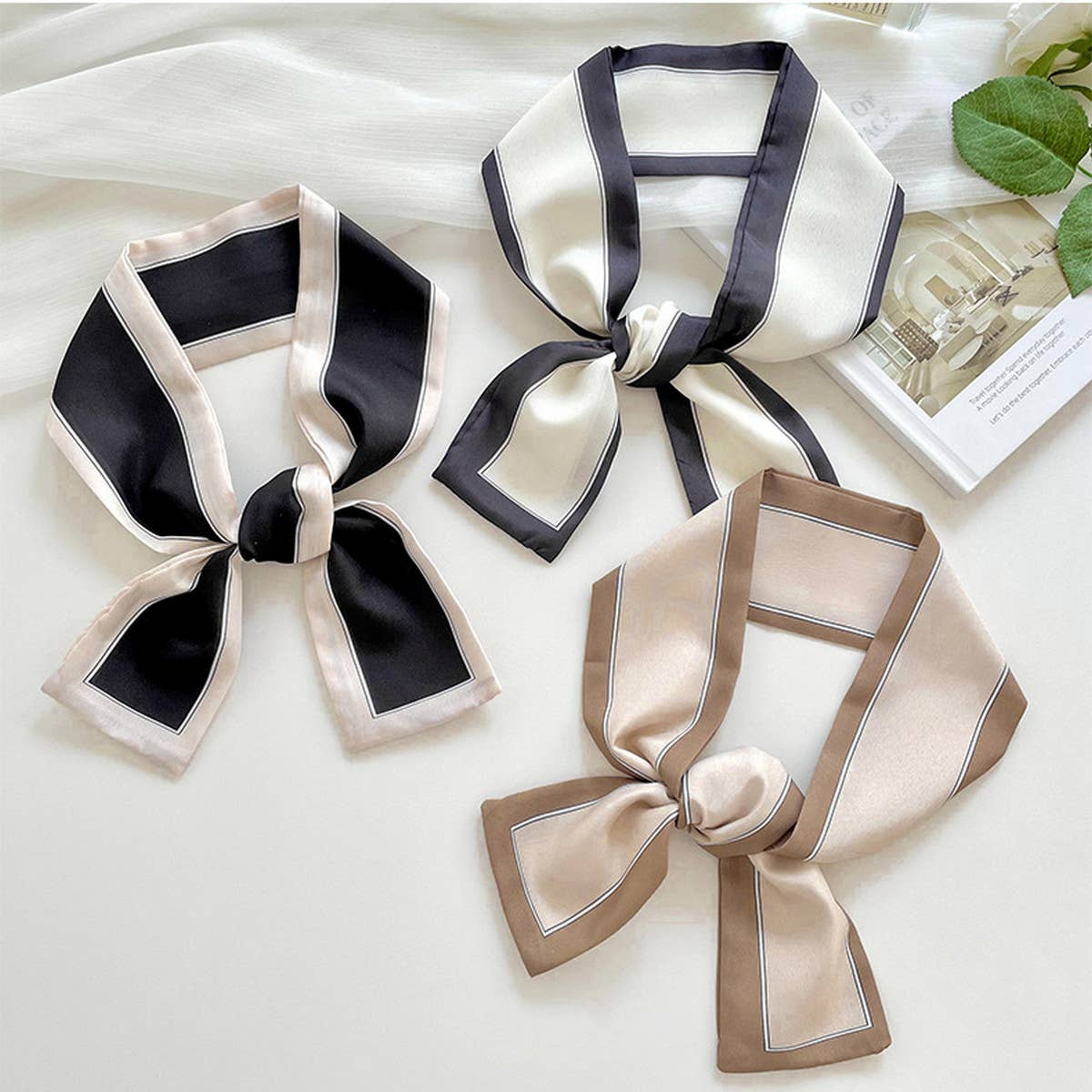 Long Thin Ribbon Scarf – Ponytail, Neck, or Purse