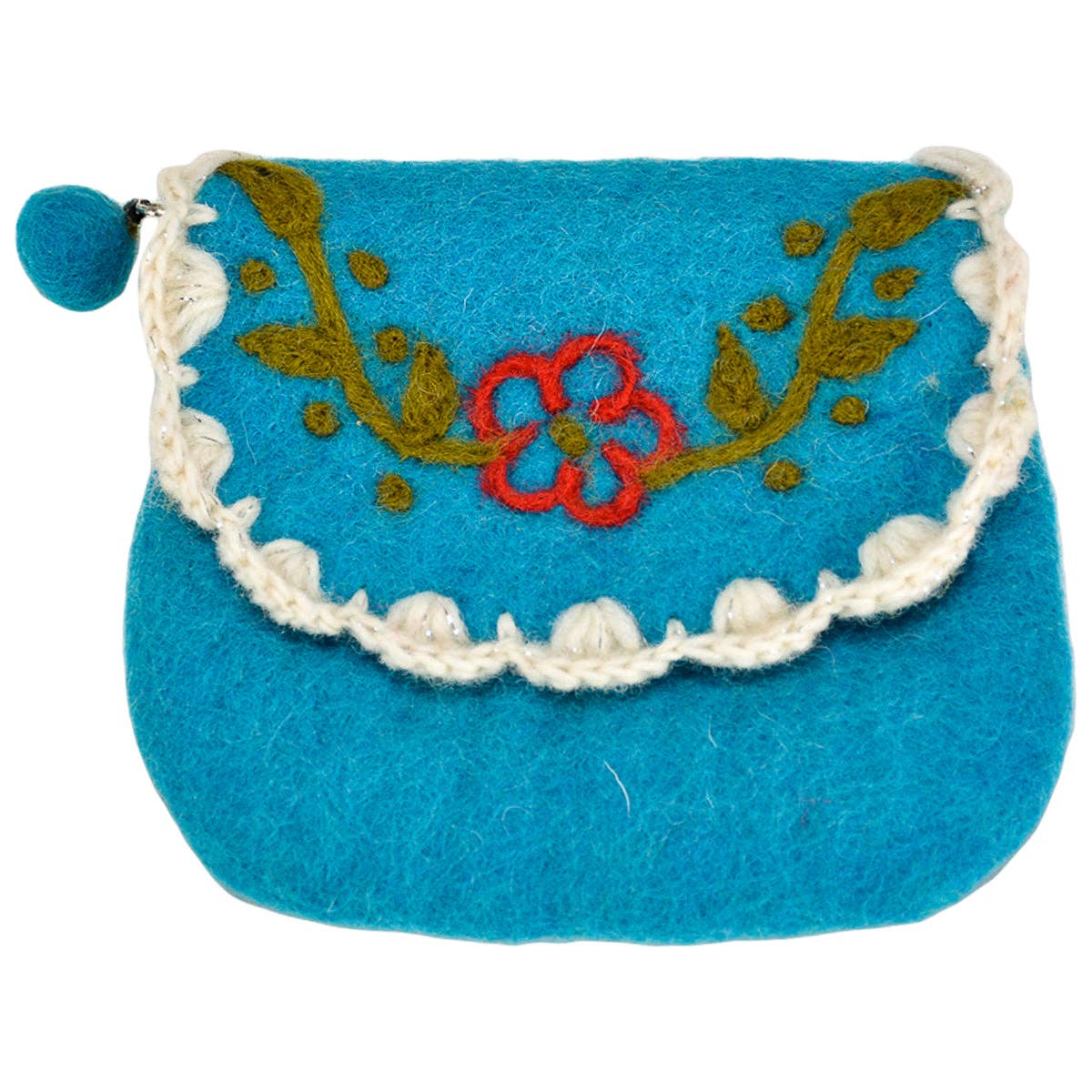 Flower with leaves flip design coin purse
